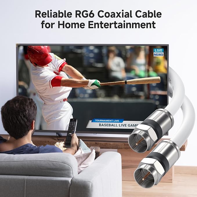 Cable Matters 2-Pack RG6 Coaxial Cable - 50ft - Image 2