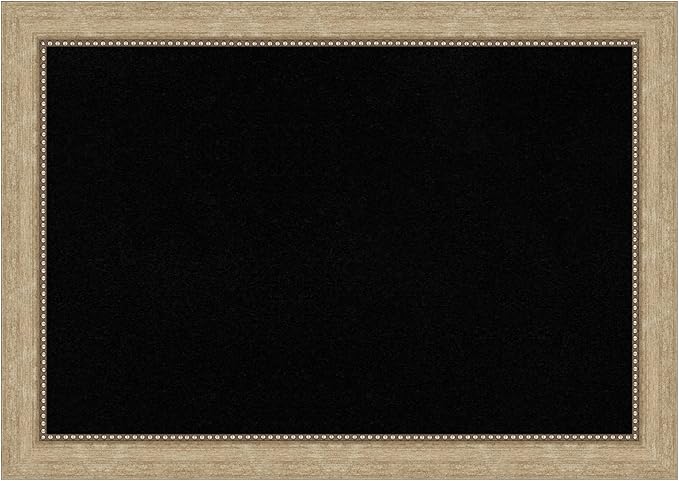 Amanti Art Black Cork Board for Wall, 29x41 Vision Board with Champagne Frame, Large Corkboard Office Decor for Home Organization, Casual Corkboard Pinboard to display items for home organization