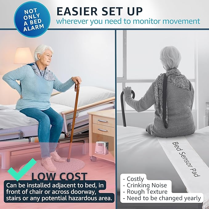 Bed Alarm Caregiver Pager with Wireless Motion Sensor Alarm Indoor Fall - Image 5