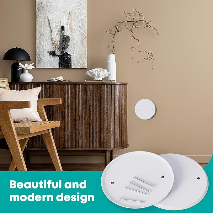 6 Pcs Smoke Detecte Cover Plate, 5 Inch Metal Round Blank Ceiling Cover Plate - Image 6