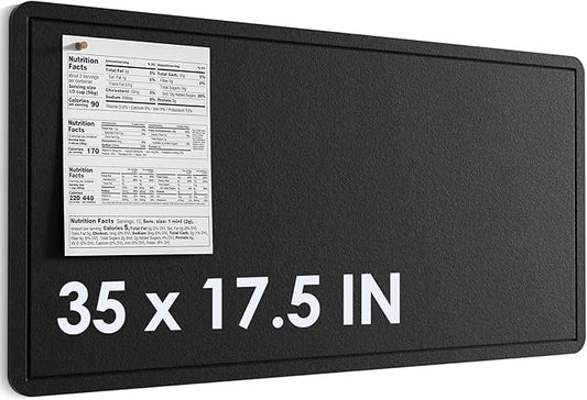 MaxGear Bulletin Board 35" x 17.5", Foldable Small Felt Board Vision Board Supplies, Cork Board for Office, Home, School, Pin Boards for Walls Decorative Picture Framed Display Board Black
