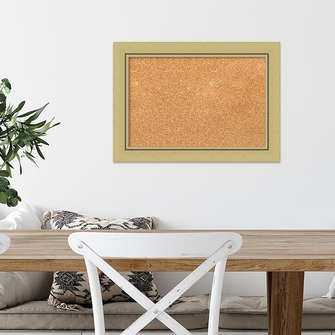 Amanti Art Natural Cork Board for Wall, 15x21 Vision Board with Gold Frame, Small Corkboard Office Decor for Home Organization, Casual Corkboard Pinboard to Display Items for Home Organization in