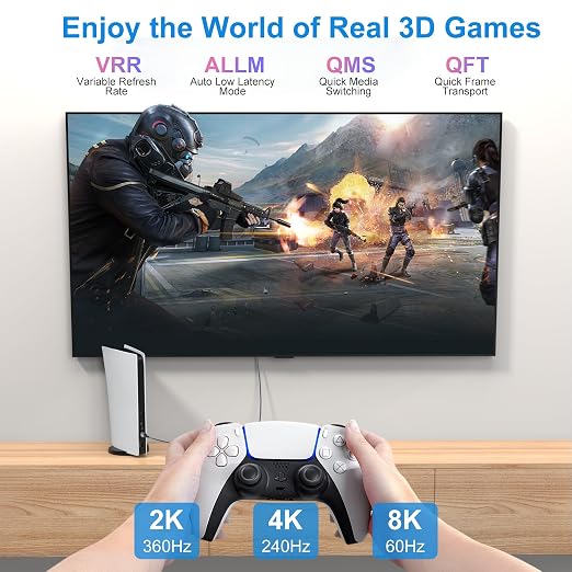 8K Fiber Optic HDMI Cable 6FT, 48Gbps Ultra High Speed Long HDMI 2.1 Cord - Image 5