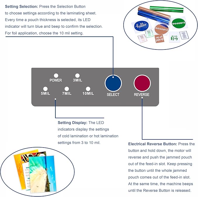 SINCHI 13-Inch Thermal Laminator & Foil Applicator, 3–10 Mil, 4-Roller, 55s Warm-Up, 40 in/Min, Auto Shutoff, Commercial-Grade Laminating Machine with 10 Pouches for Office, School, Crafts & DIY