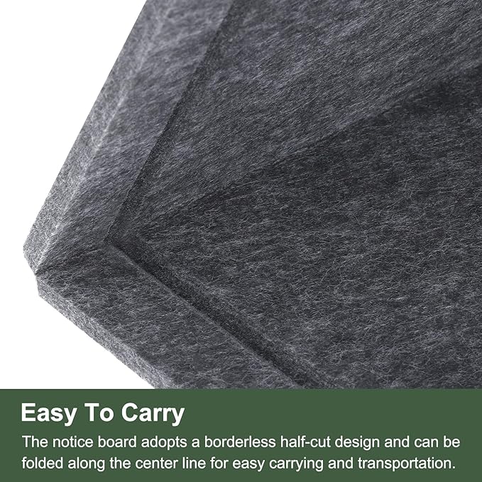 YOKIVE Felt Bulletin Board, 31.5 x 24 -Inch Foldable Decorative Pin Board Self Adhesive Felt Cork Board with 20 Pushpins, Great for Wall, Photo Display, Paste Note, Schedule(Gray)