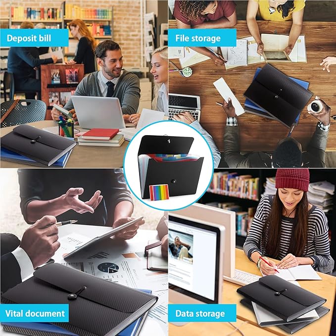 Expanding File Folder, 13 Pockets, Grey, Polypropylene