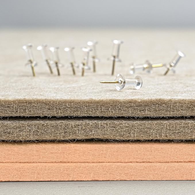 Large Bulletin Board - 48 x 36 Inches, Decorative Felt Pin Board for Wall - 4' x 3' Foldable Photo Display Board with Self-Adhesive Tape, Includes 20 Push Pins - Melon