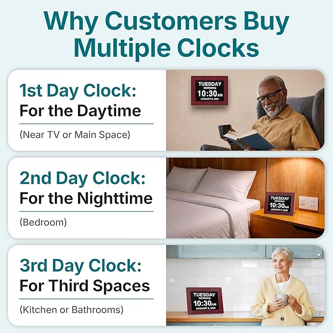 American Lifetime, New Version, Day Clock Extra Large Impaired Vision Digital - Image 5