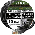 Jadaol Cat 6 Ethernet Cable 10ft, Outdoor&Indoor, 10Gbps Support Cat8/7 Network by Jadaol