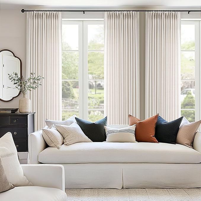 Memory Trained Pinch Pleated Curtains 63 Inches Long, Viral Linen Pinch Pleat - Image 4