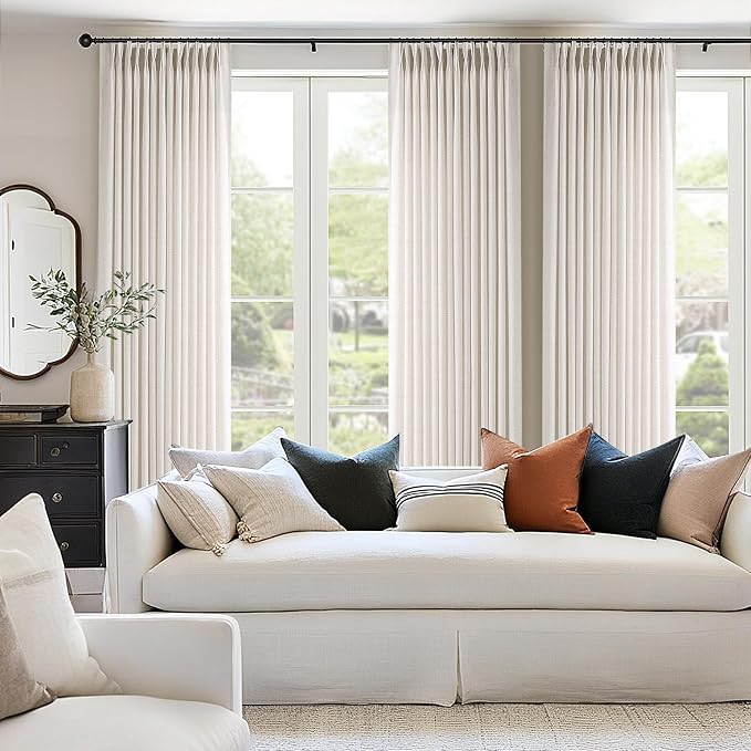 Memory Trained Pinch Pleated Curtains 105 Inches Long, Viral Linen Pinch Pleat - Image 4