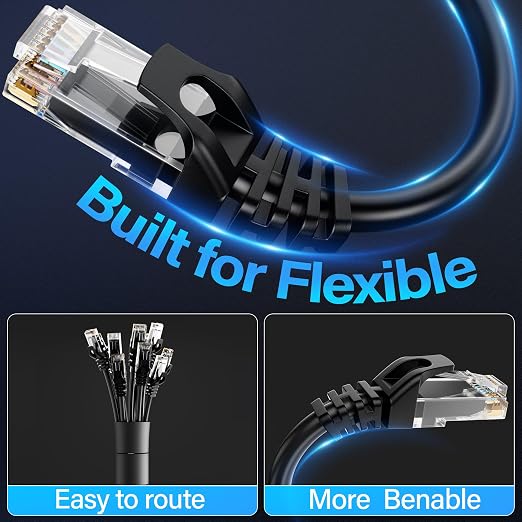 Cat6 Ethernet Cable 10Gbps 14 ft, UTP Ethernet Cable Cat 6, Flexible Bare - Image 4
