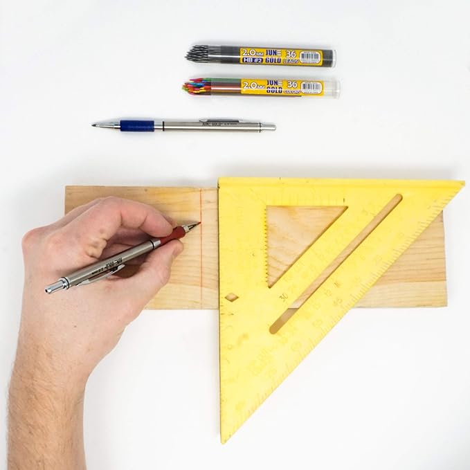 June Gold 36 Yellow (Marigold #121) Colored 2.0 mm Lead Refills, Bold Thickness for Heavy Use, Break Resistant with a Convenient Dispenser