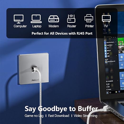 Jadaol Cat6 Ethernet Patch Cables 5ft 5-Pack, 10Gbps 24AWG Pure Copper RJ45 - Image 9