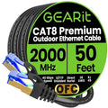 GEARit Cat8 Outdoor Ethernet Cable Waterproof, Direct Burial, LLDPE UV Jacket by GEARit