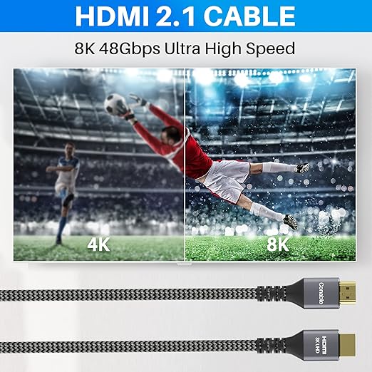 8K HDMI 2.1 Cable 3.3FT/1M, Real Certified 48Gbps Ultra High Speed HDMI® Cable - Image 2