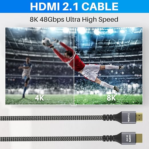 8K HDMI 2.1 Cable, Real Certified Cable, Ultra HD Braided Cord, Supports - Image 4