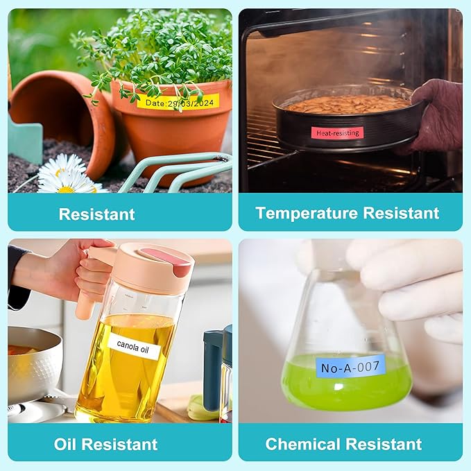 5-Pack Label Maker Tape Replace for Brother TZe TZ Tape 12mm 0.47 Laminated White Red Blue Yellow Green TZe231 431 531 631 731 Work for Brother P Touch Label Maker PTH110 PTD220 PTD210