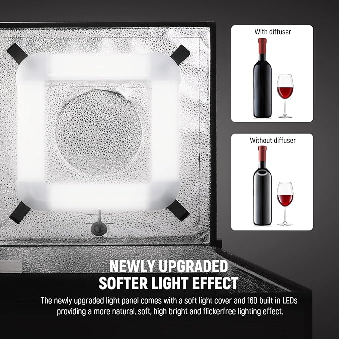 NEEWER 50W Upgraded Photo Studio Light Box, 4 Backdrops, 5600K 160 LEDs - Image 2