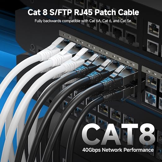 Cable Matters 40Gbps Long Shielded Cat 8 Ethernet Cable - 50ft - Image 2