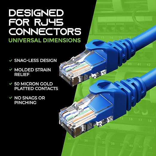 GEARit Cat 6 Ethernet Patch Cable 25 ft Blue - Image 6