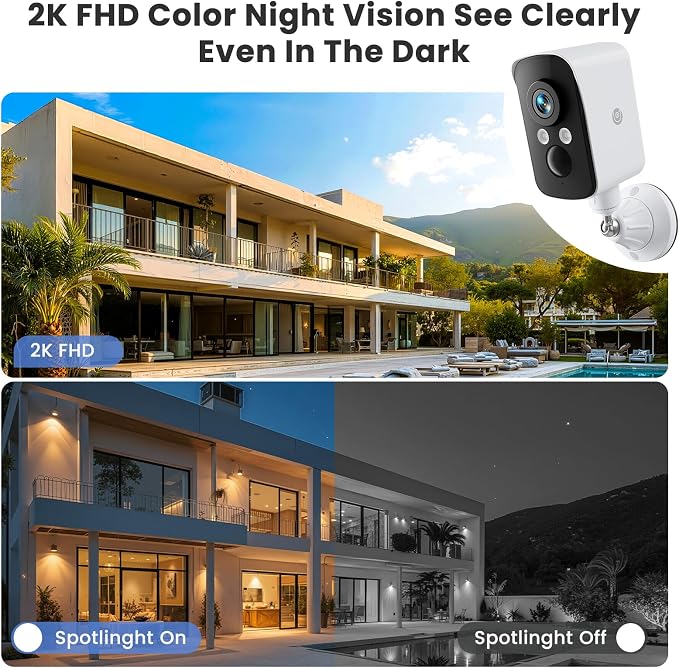 300° Pan Wireless Outdoor Security Camera, No Subscription Free 7-Day Cloud/SD - Image 5