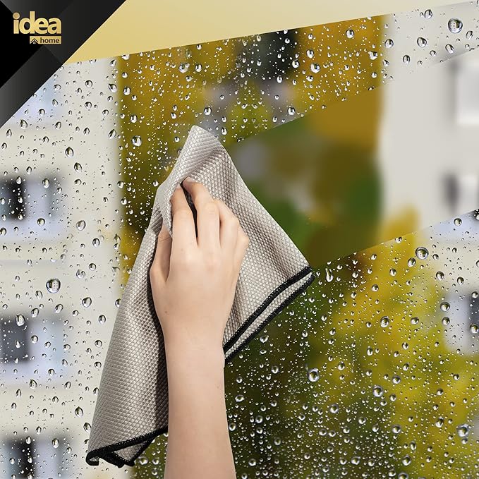 Idea Home Glass Microfiber Cleaning Cloth with Absorbent and Lint Free Material - Large Wine Glass Polishing Cloth - Glassware Cleaning Products - 16x24in Streak Free Microfiber Cloth