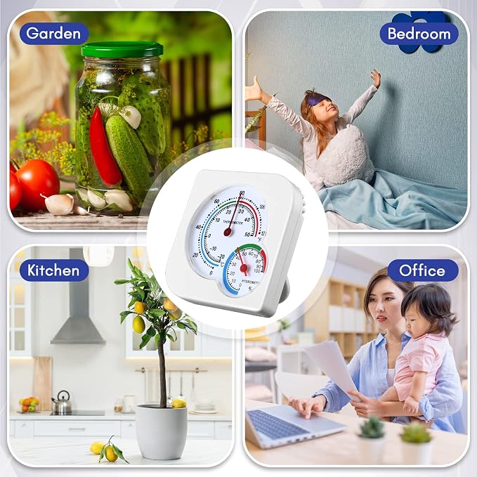 Kathfly 4 Pcs Indoor Thermometer and Humidity Gauge Indoor Mini Thermometer - Image 7
