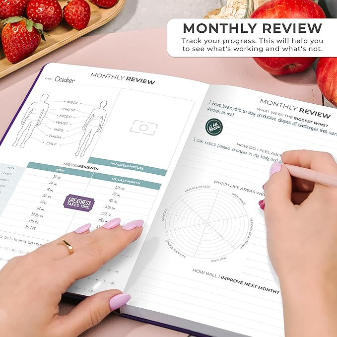 Clever Fox Weekly Meal Planner - Weekly & Daily Meal Prep Journal with Shopping and Grocery Lists for Menu Planning, Healthy Diet & Weight Loss Tracking, Lasts 1 Year, Undated, A5 - Purple