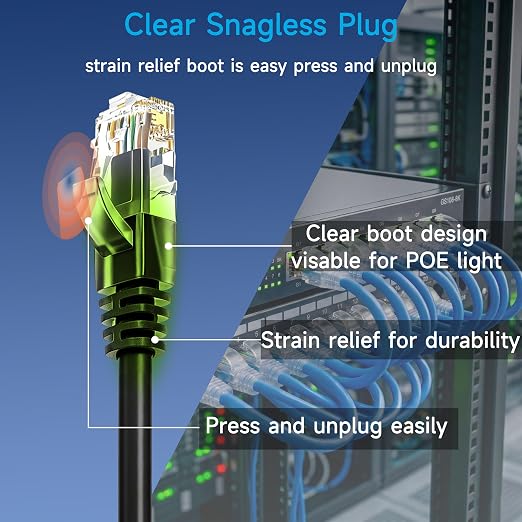 Cat6 Ethernet Cable 3 ft - 10G Network Patch Cable - Image 4