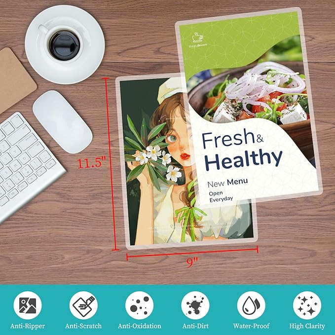 Thermal Laminating Pouches 5 mil, Clear 9 x 11.5 Inch Laminating Sheet Paper for Thermal Laminator, Holds 8.5 x 11 Inch Letter Size Sheets (1000 Pack)