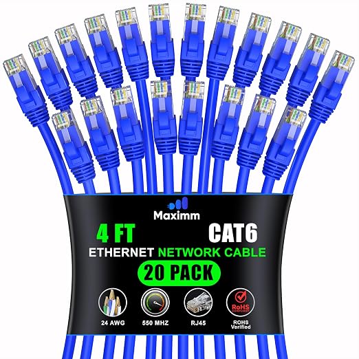Maximm Cat 6 Ethernet Cable 4 ft by MaximmCable