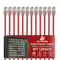 1 Foot Cat6 Patch Cables, Solid Pure Copper Patch Cord, Cat 6 Ethernet Cable by CatBose
