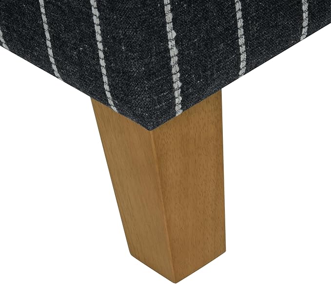 Home Decor | Dinah Collection Modern Storage Ottoman | Ottoman with Storage for Living Room & Bedroom(Black with Boucle Stripe)