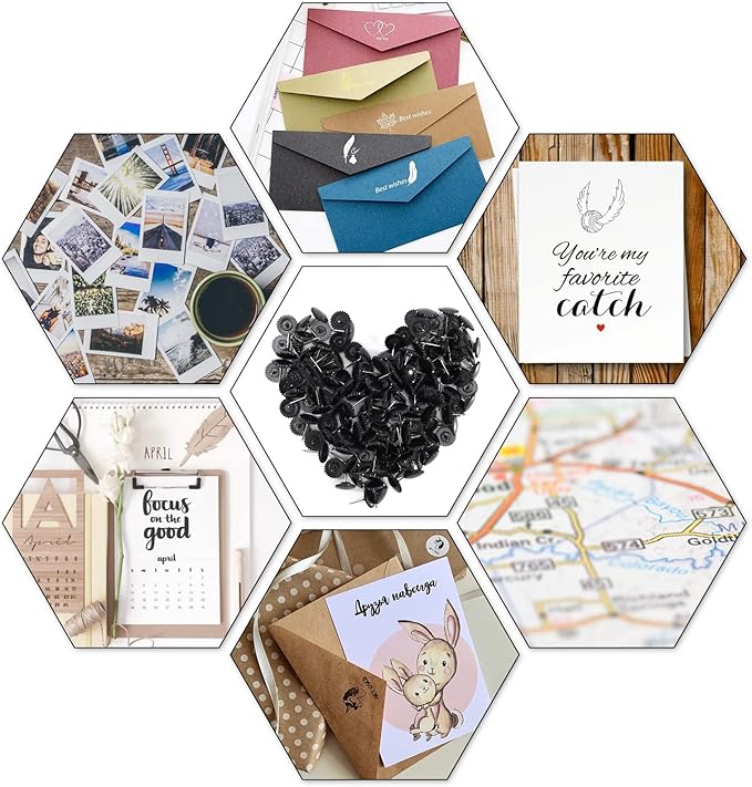 150PCS Black Push Pins, Standard Clear Thumb Tacks Steel Point and Transparent Plastic Head for Bulletin Board, Fabric Marking, Crafts and Office Organization