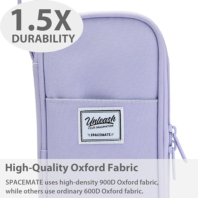 Pencil Case Pouch Box Bag School Supplies Girls Boys Kids, Cute Preppy Stuff Large Big Capacity Aesthetic Pen Organizer, Back to College Stationary, Purple, Classic Stlye, 1800ml