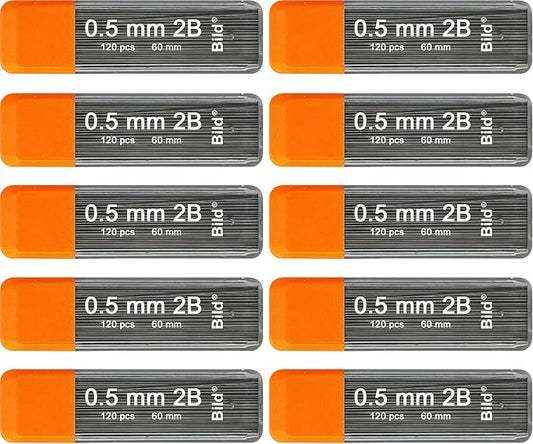 Bild Premium 1200 leads of 0.5mm 2B Mechanical Pencil Lead Refills (2B Mega, 0.5 mm)