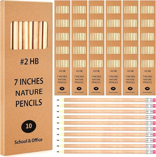 Geyoga 30 Packs of 300 Count #2 Pre Sharpened Pencils Bulk Woodcased for Classroom #2 HB Triangle Shape Pencils with Top Erasers for Teacher Office Back to School Supply(Wood Color)