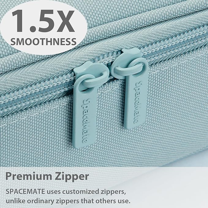 Pencil Case Pouch Box Bag School Supplies Girls Boys Kids, Cute Preppy Stuff Large Big Capacity Aesthetic Pen Organizer, Back to College Stationary, Powder Blue, Standard Stlye, 1800ml