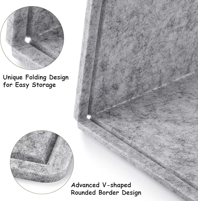 Large Bulletin Board, 72x48 Inches Cork Board Alternative, Large Felt Board Decorative Pin Board for Wall, Foldable Photo Board Self-Adhesive Vision Board with 36 Pushpins Light Gray