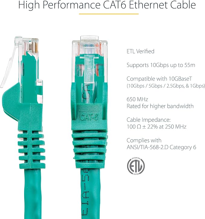 StarTech 2ft CAT6 Ethernet Cable - Image 2