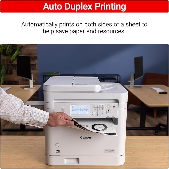 Canon imageCLASS MF289dw - Monochrome, Duplex, Wireless Laser Printer, All-in-One Print, Copy, Scan, Fax, Auto Document Feeder, 1 Year Limited Warranty, 35 PPM, White