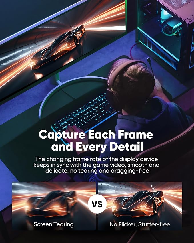 Snowkids 8K Long HDMI Cable 35 ft, Non-Slip Nylon Braided, 48Gbps Ultra - Image 7