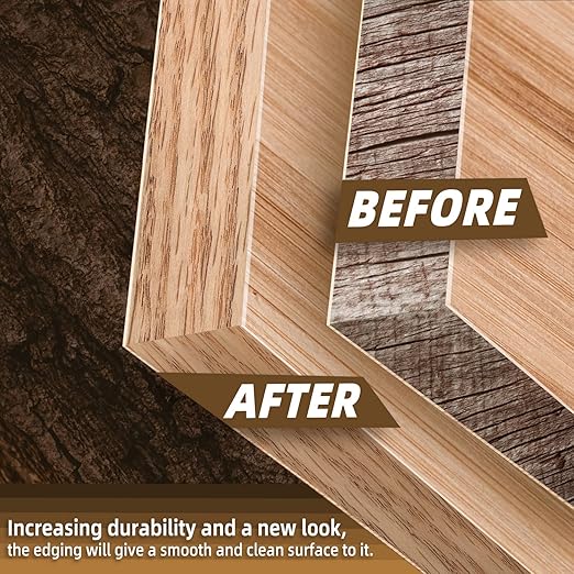 GSCIT Club Red Oak Edge Banding, 1 inch x 250ft roll of Veneer Plywood Edge Banding Preglued Flexible, Wood Tape Banding for Cabinet Repair