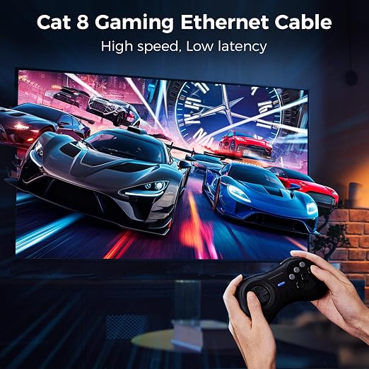 Cat 8 Ethernet Cable 15FT, High-Speed Braided Internet Cable Network Cord - Image 3