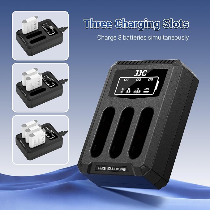 JJC NB-13L Battery Charger USB Triple Slot - Image 2