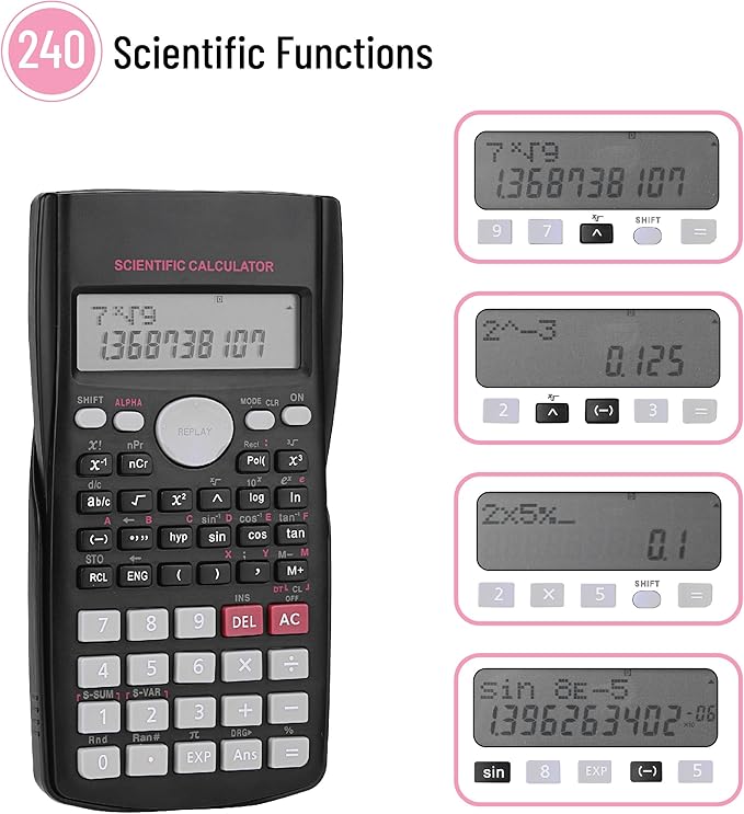 Mr. Pen- Scientific Calculators, 24 Pack, 2 Line, 240 Functions, 12 Digit Math Calculator Scientific with Protective Hardcover Bulk
