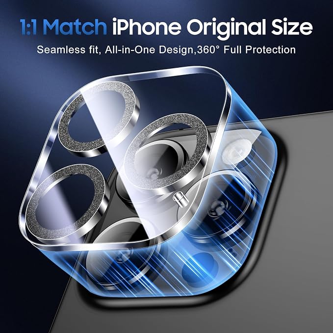 UniqueMe for 3 Pack iPhone 16 Pro/iPhone 16 Pro Max Camera Lens Protector - Image 6