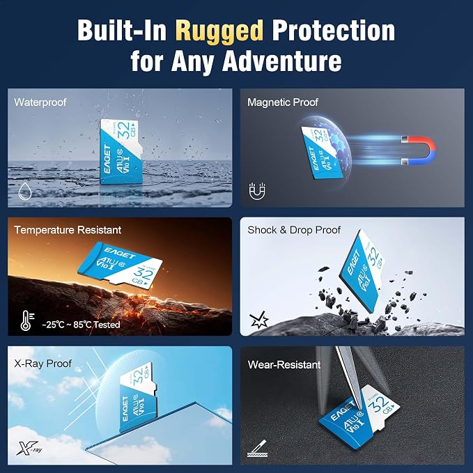 EAGET 1-Pack 32GB TF Memory Card Up to 100MB/s Read 30MB/s Write - Image 5