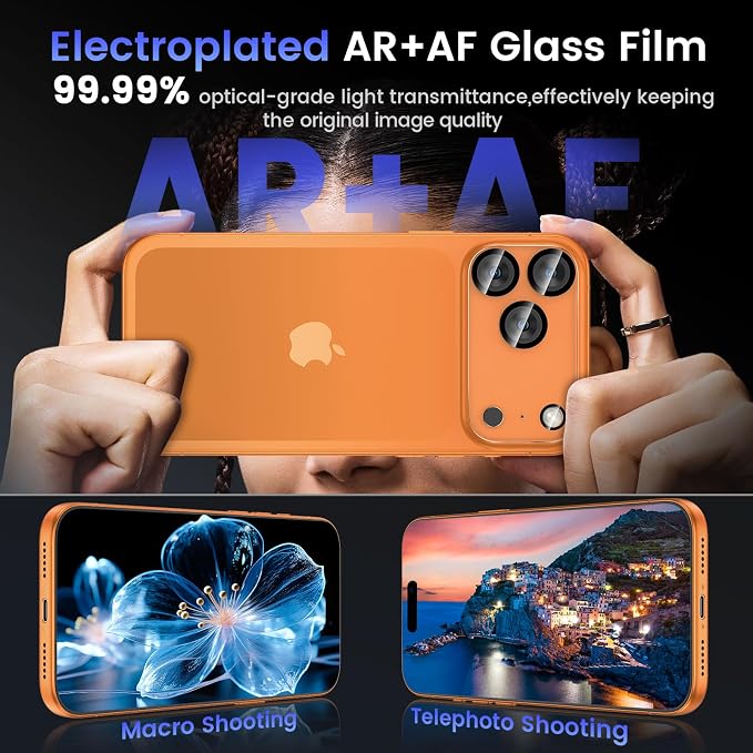 Tensea [3Pcs for iPhone 17 Pro Camera Screen Protector, Tempered Glass Film - Image 3